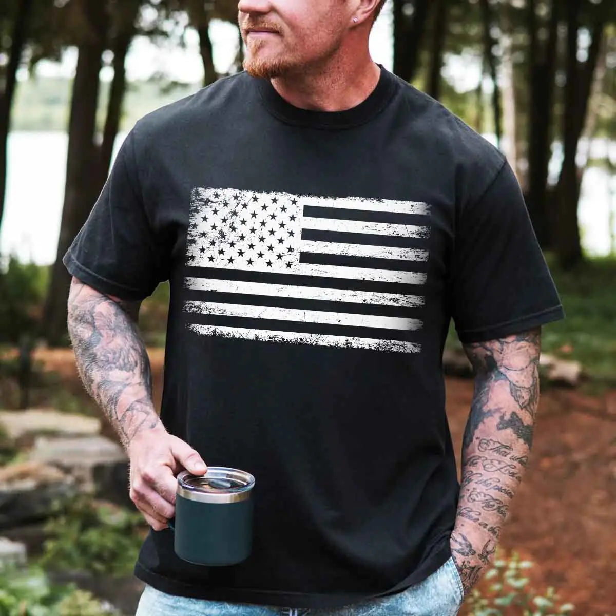 Rogue Style USA Distressed Flag Unisex T-Shirt