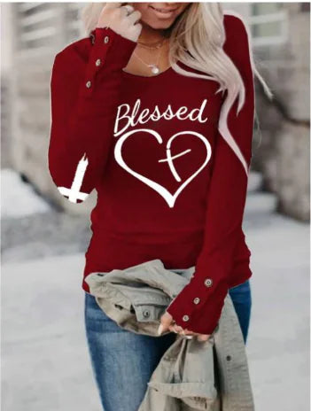 Women's New Trumpet Sleeve T-Shirt for Fall