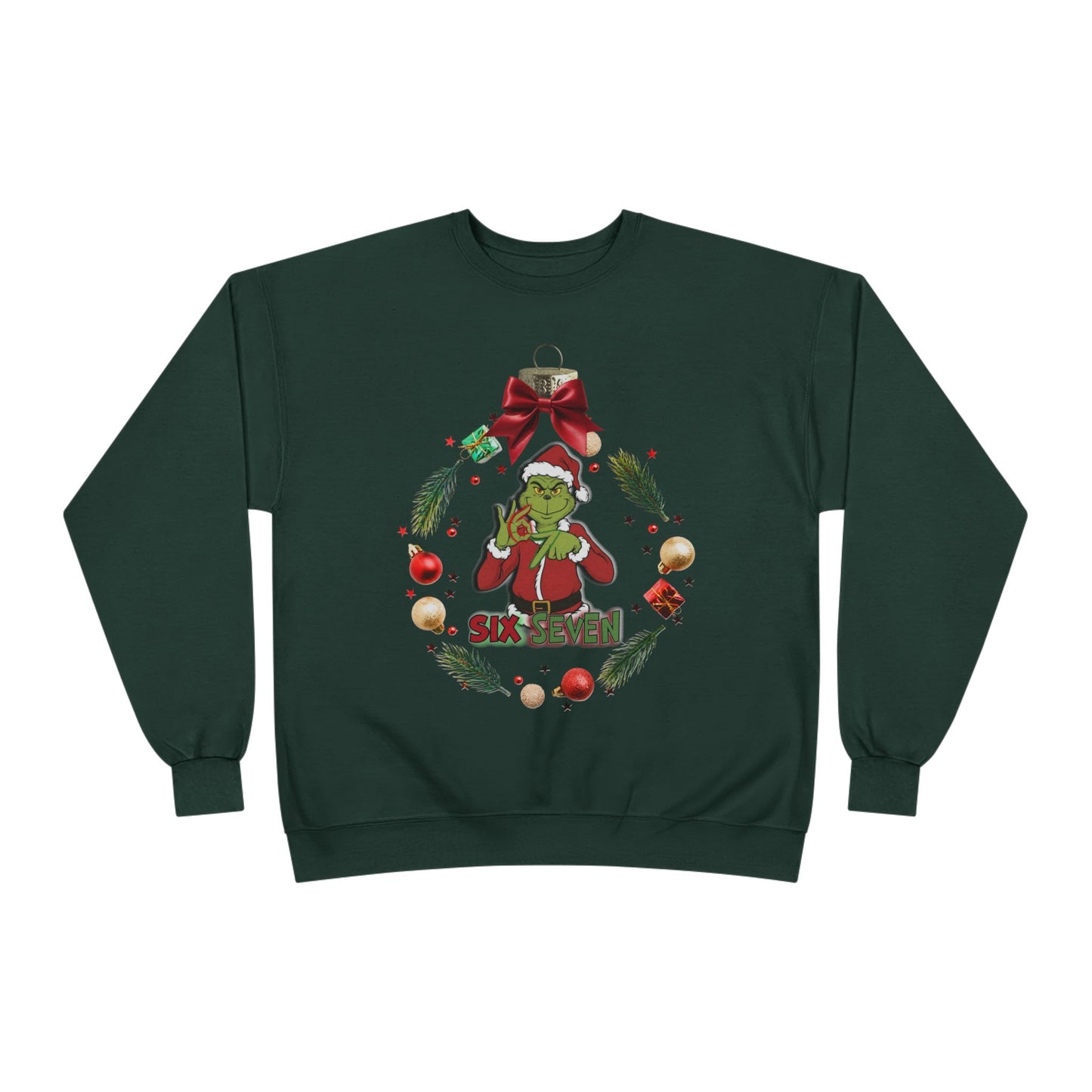 ‘Six Seven’ Christmas Wreath Crewneck Sweatshirt - "Stole Christmas" Holiday Pullover