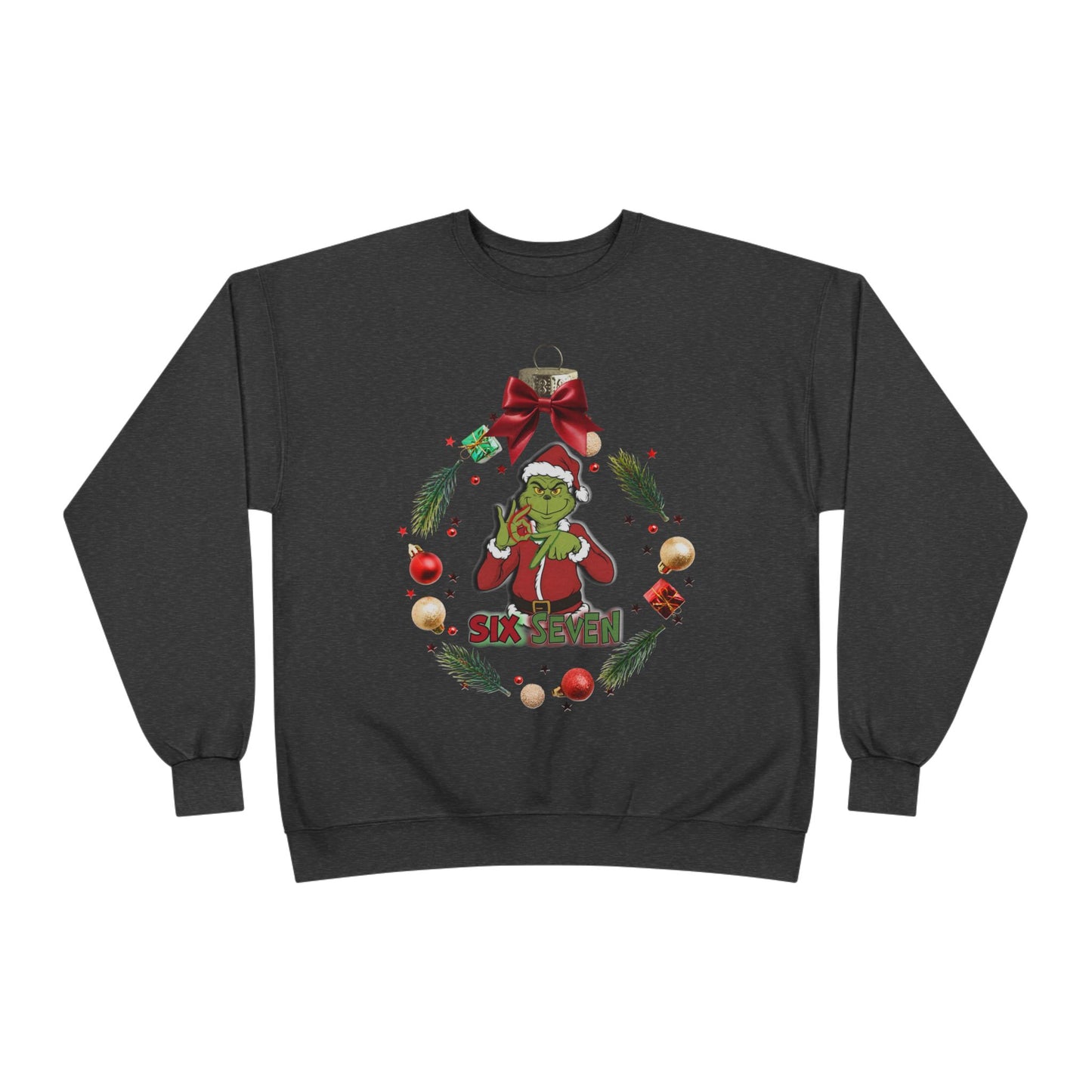 ‘Six Seven’ Christmas Wreath Crewneck Sweatshirt - "Stole Christmas" Holiday Pullover