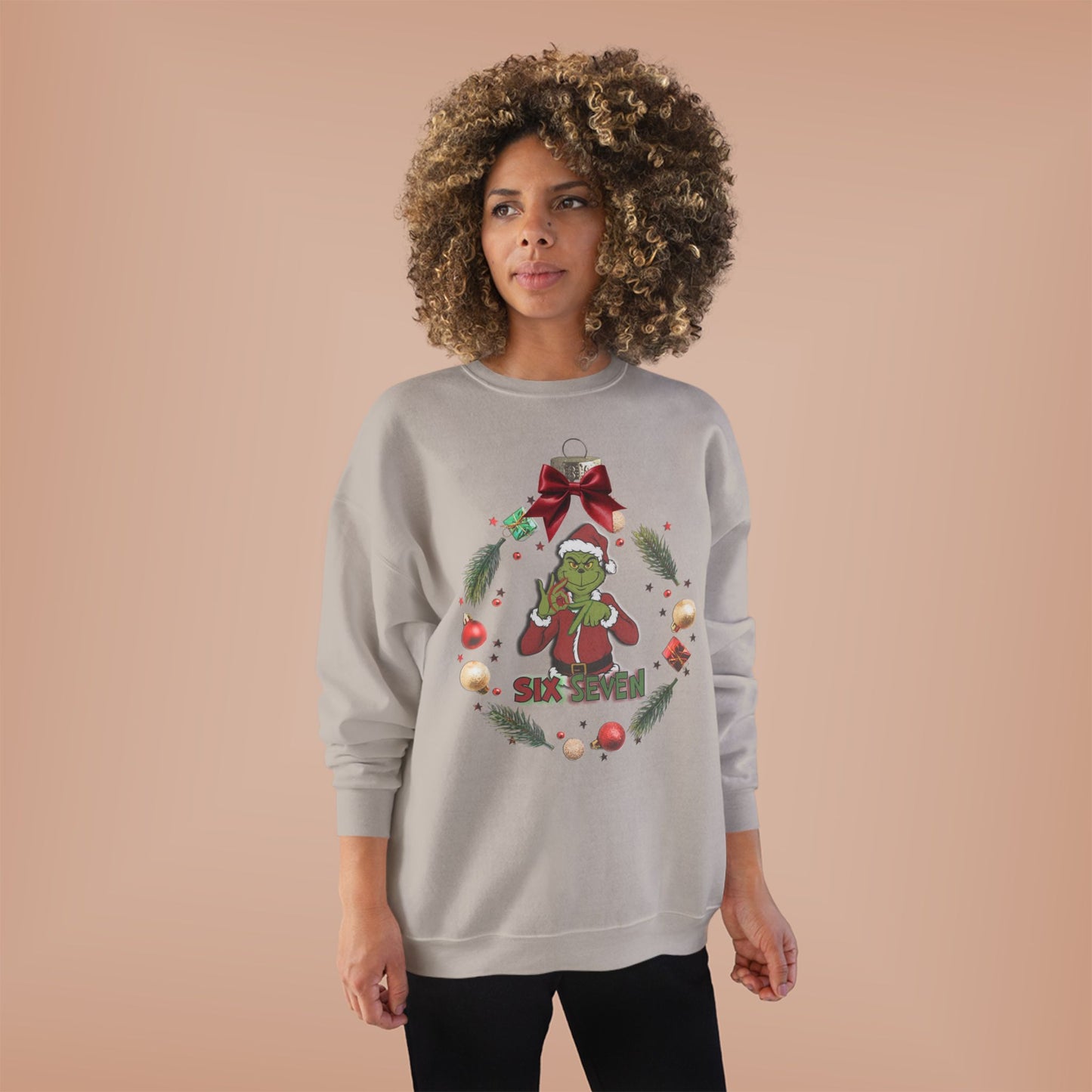 ‘Six Seven’ Christmas Wreath Crewneck Sweatshirt - "Stole Christmas" Holiday Pullover