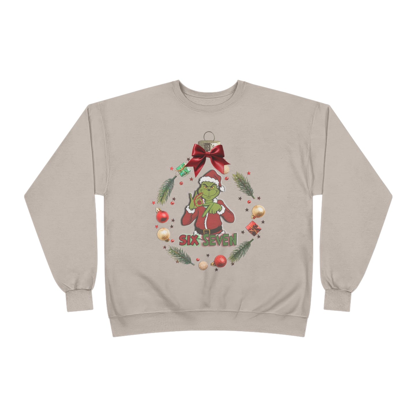 ‘Six Seven’ Christmas Wreath Crewneck Sweatshirt - "Stole Christmas" Holiday Pullover