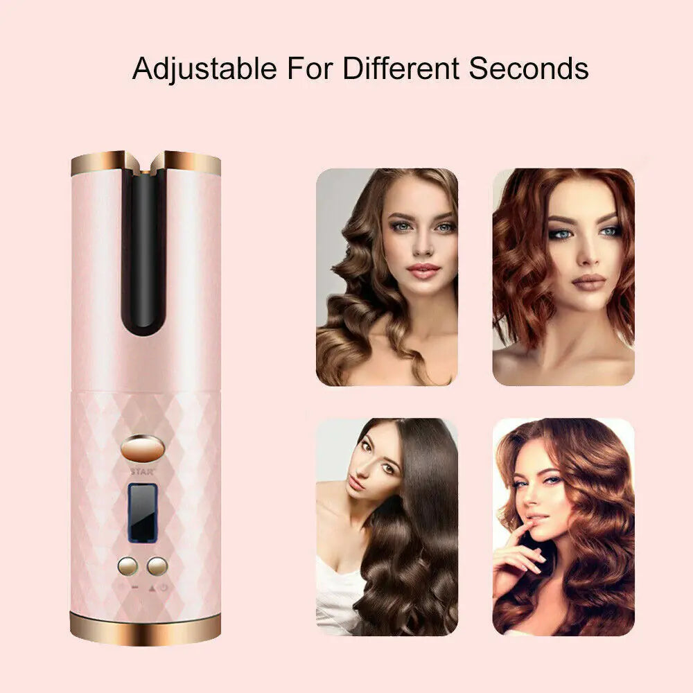 ✨ Cordless LCD Auto-Rotating Wireless Hair Curler ✨