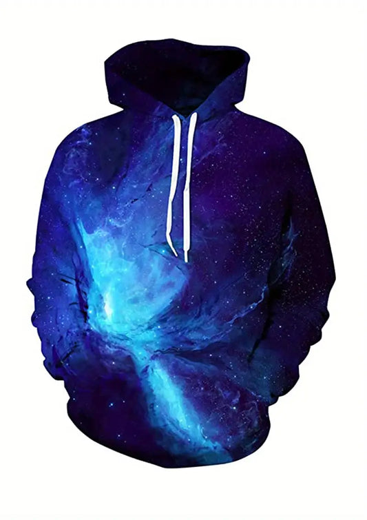 Men's Oversized 3D Print Graphic Hooded Sweatshirt