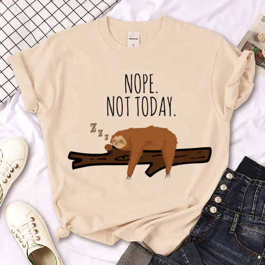 Sloth Graphic T-Shirt for Girls - Summer Streetwear
