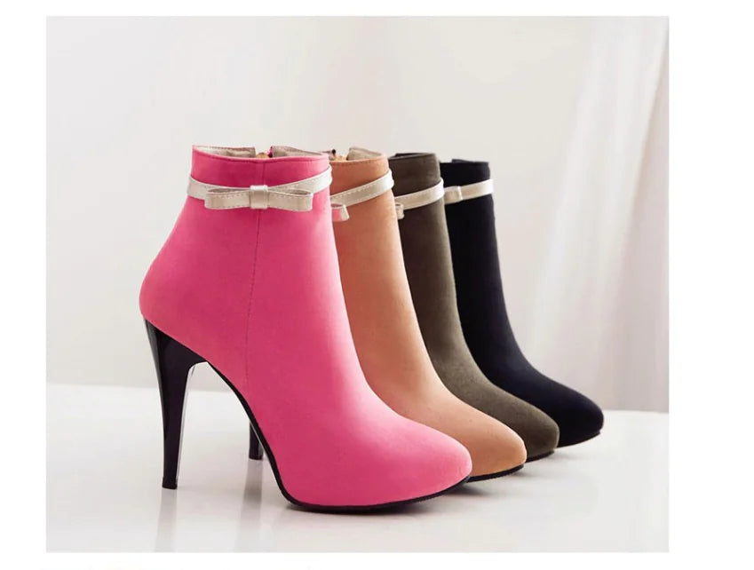 Naked Boots with Bow - Women's Martin Boots