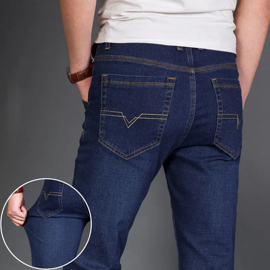 Men's Fall Slim Straight Casual Jeans - Mid-Waist