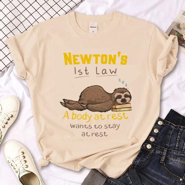 Sloth Graphic T-Shirt for Girls - Summer Streetwear