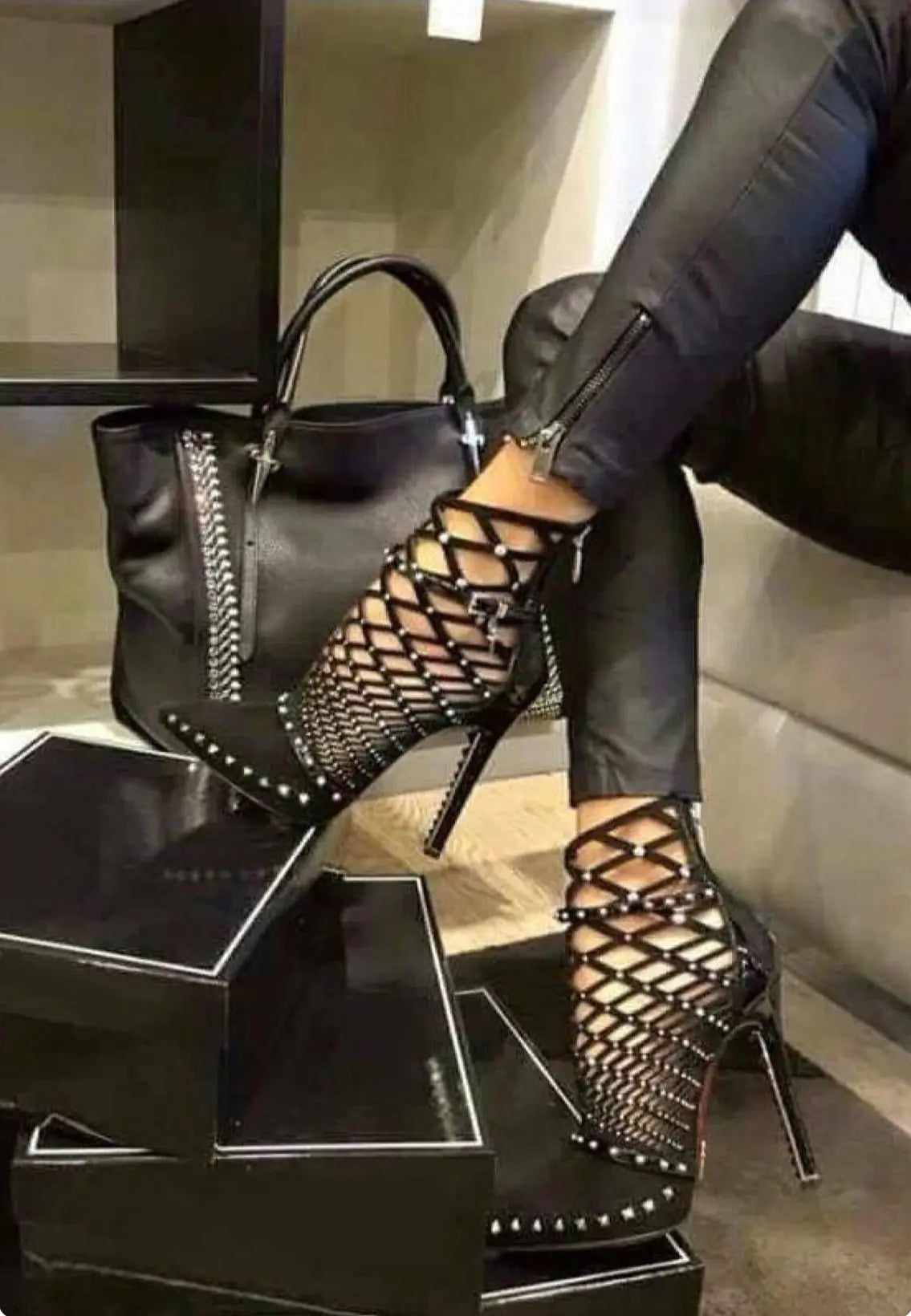 2018 Fall Women's Studded Ankle Boots & Heels
