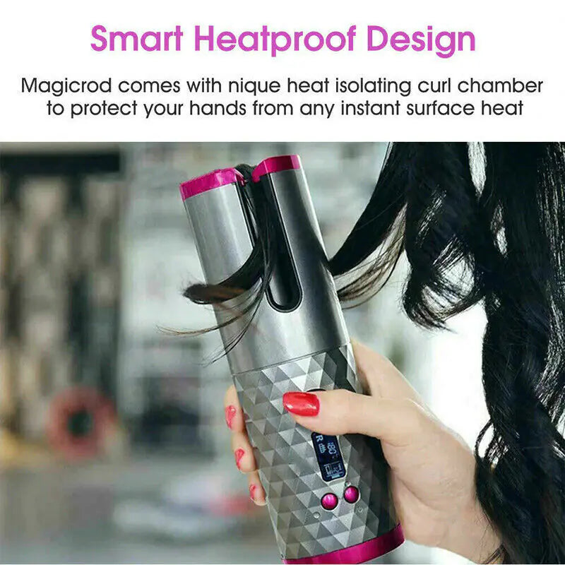 ✨ Cordless LCD Auto-Rotating Wireless Hair Curler ✨