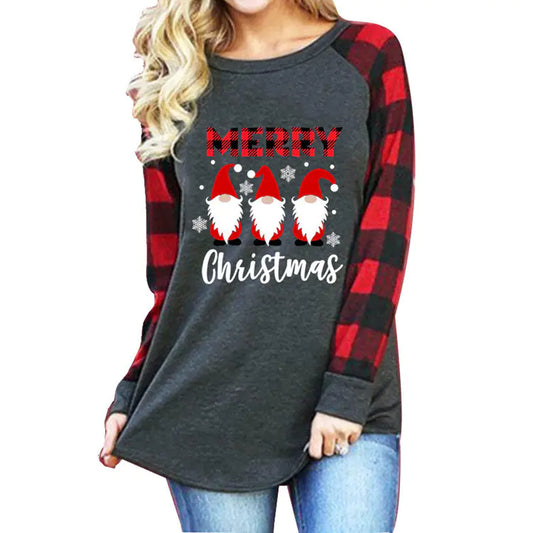 Merry Christmas Graphic Long Sleeve Women's Top
