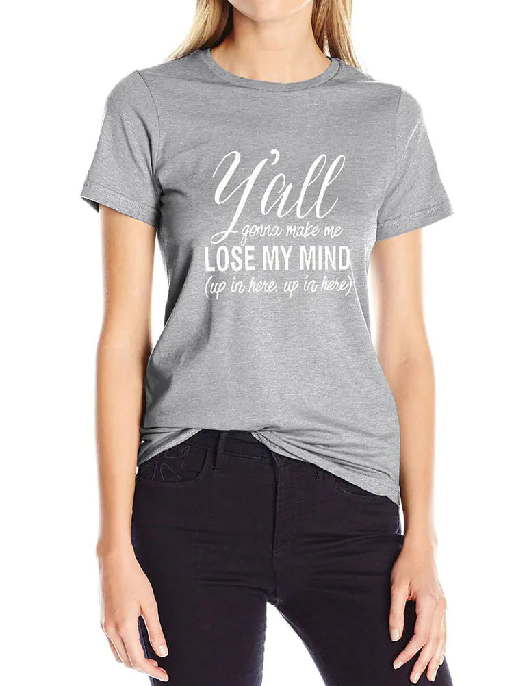 LOSEMYMIND Women's Trendy Graphic Tee Short Sleeve