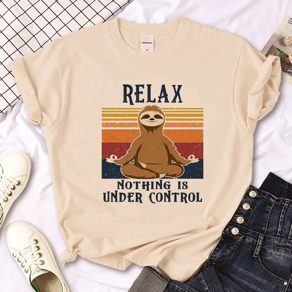 Sloth Graphic T-Shirt for Girls - Summer Streetwear
