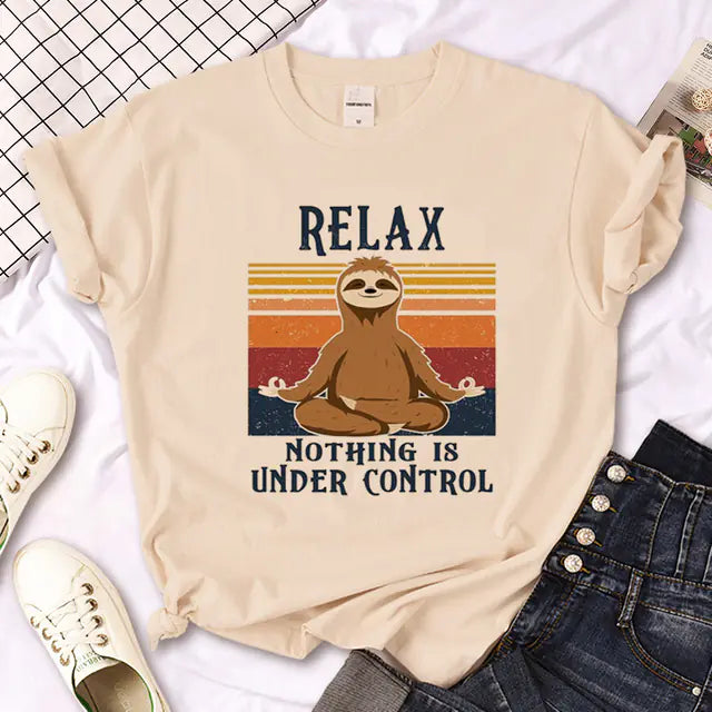 Sloth Graphic T-Shirt for Girls - Summer Streetwear