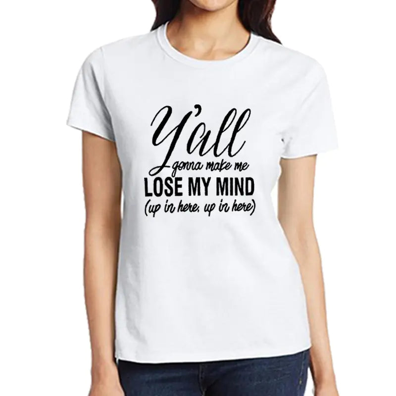 LOSEMYMIND Women's Trendy Graphic Tee Short Sleeve
