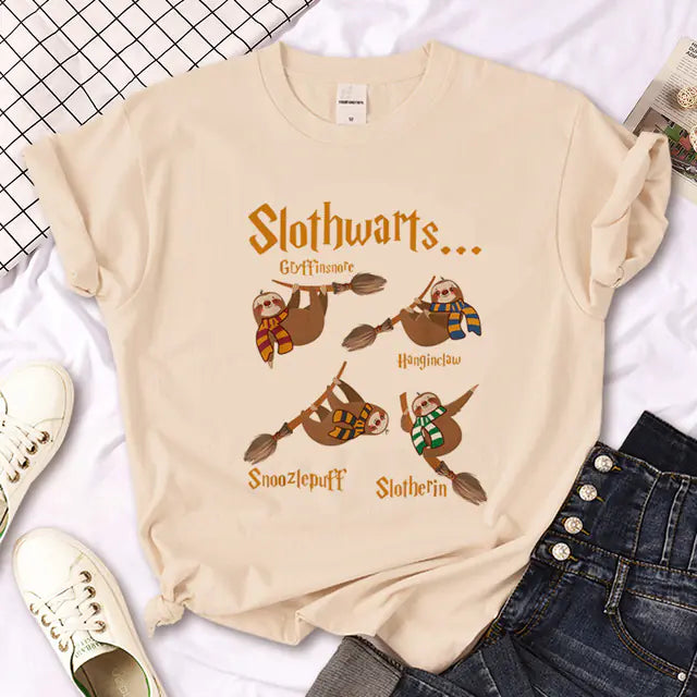 Sloth Graphic T-Shirt for Girls - Summer Streetwear
