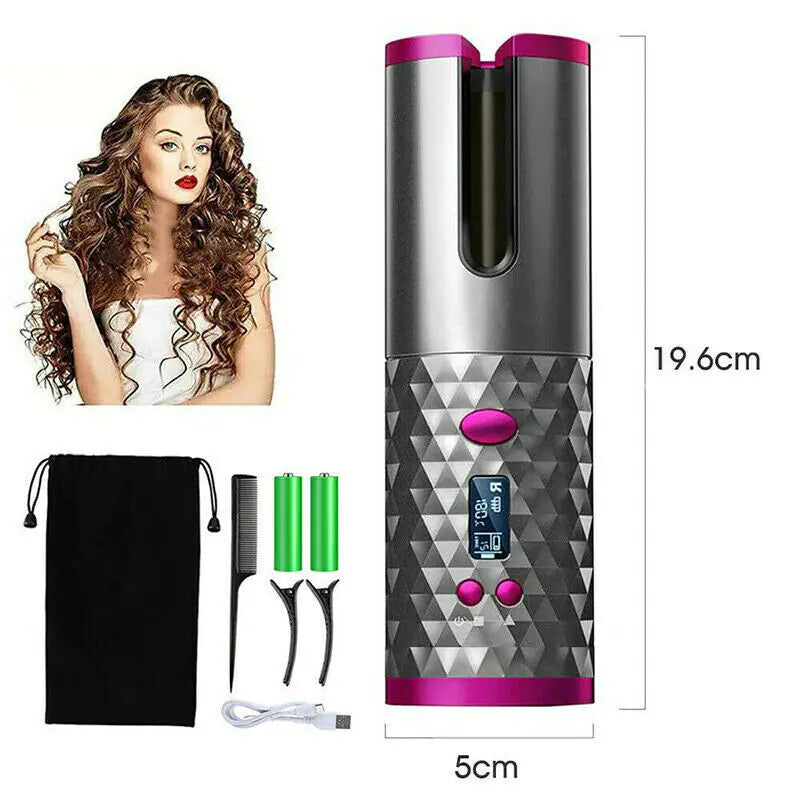 ✨ Cordless LCD Auto-Rotating Wireless Hair Curler ✨