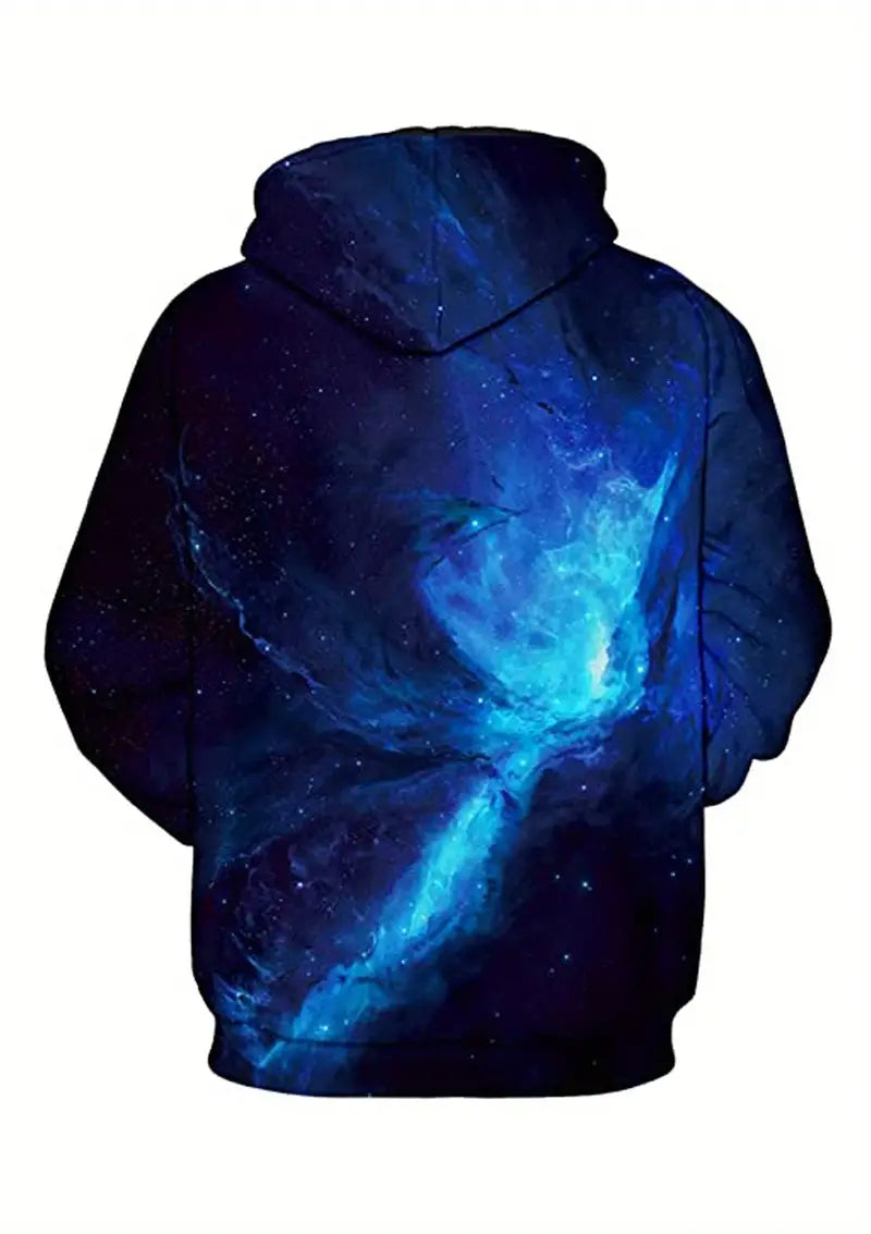 Men's Oversized 3D Print Graphic Hooded Sweatshirt